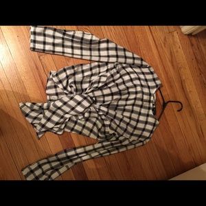 Black and white plaid top